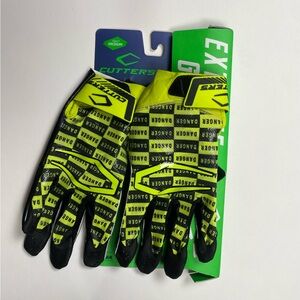 NWT Cutters Men's Rev Pro 4.0 Yellow and Black Football Gloves M
